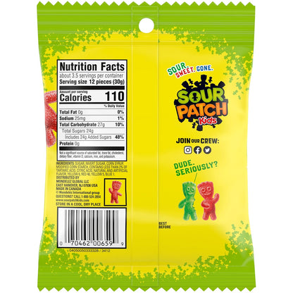 Sour Patch Kids Original Soft & Chewy Candy Multipack – Valentine's Day Classroom Gift and Holiday Stocking Stuffer for Teens
