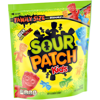 SOUR PATCH KIDS Sour Then Sweet Gummy Candy, 1.8 lb Resealable Gift Pack for Road Trips, Office Breakrooms, and Care Packages