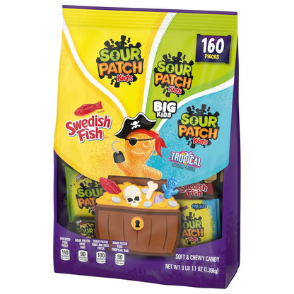 SOUR PATCH KIDS & SWEDISH FISH Halloween Variety – Eye-Catching Pre-Wrapped Candy for Candy Wreaths and Decorative Party Setups