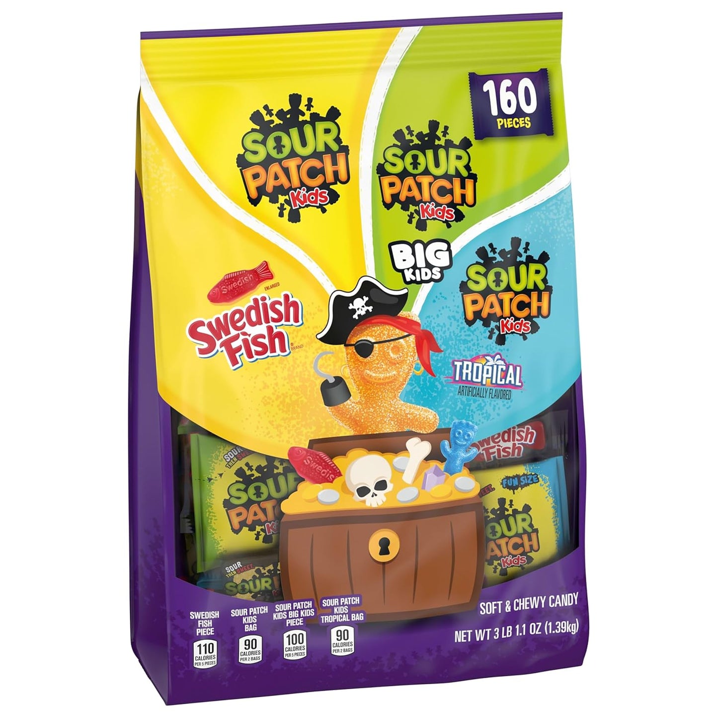 SOUR PATCH KIDS & SWEDISH FISH Halloween Variety – Eye-Catching Pre-Wrapped Candy for Candy Wreaths and Decorative Party Setups