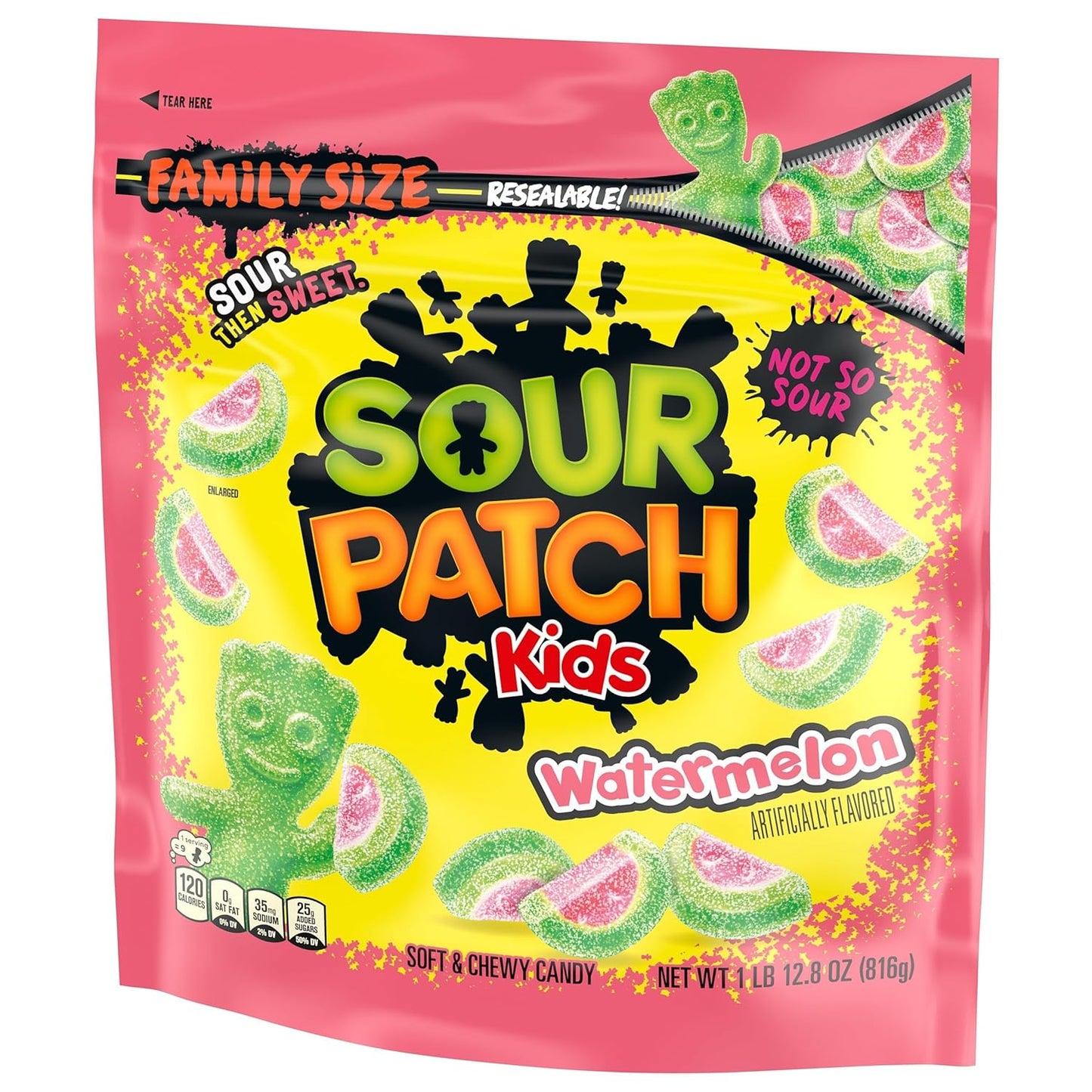 SOUR PATCH KIDS Watermelon Soft & Chewy Candy – Care Package Snack Surprise for College Students, 1.8 lb