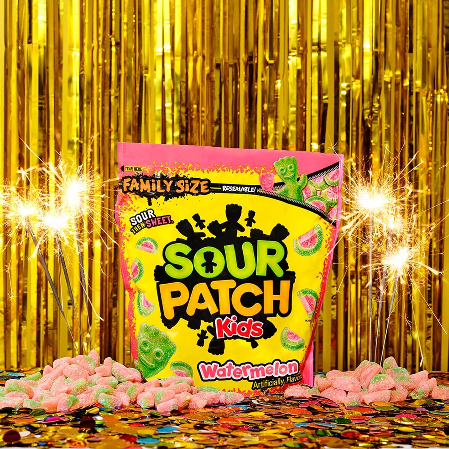 SOUR PATCH KIDS Watermelon Soft & Chewy Candy – Care Package Snack Surprise for College Students, 1.8 lb