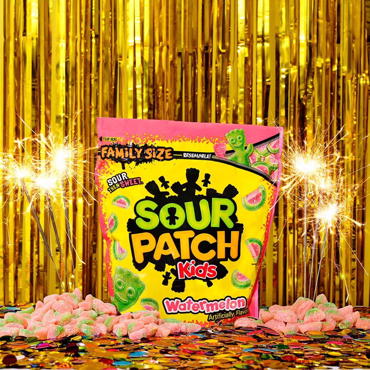 SOUR PATCH KIDS Watermelon Soft & Chewy Candy – Care Package Snack Surprise for College Students, 1.8 lb