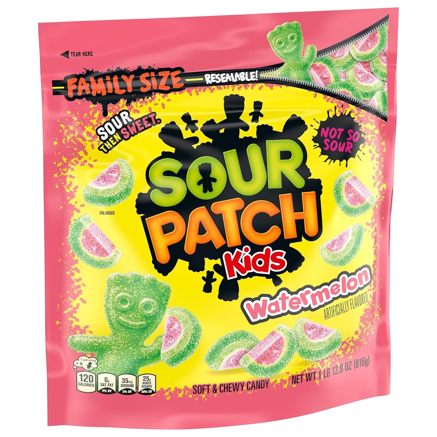 SOUR PATCH KIDS Watermelon Soft & Chewy Candy – Care Package Snack Surprise for College Students, 1.8 lb