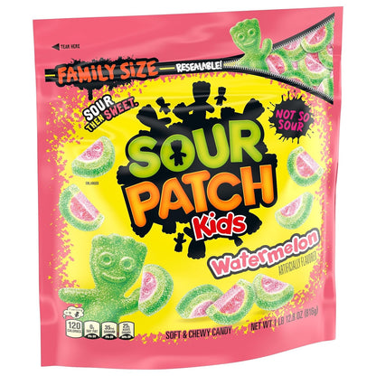 SOUR PATCH KIDS Watermelon Soft & Chewy Candy – Care Package Snack Surprise for College Students, 1.8 lb