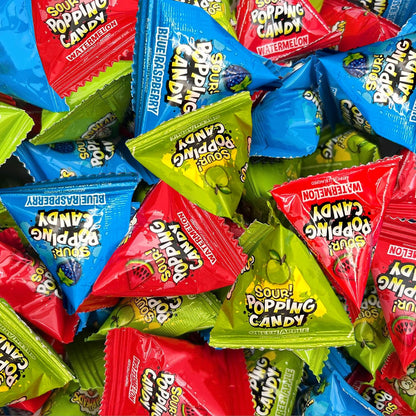 Sour Popping Rocks - Affordable Bulk Gift Candy for Tween Trick-or-Treat Hosts and Holiday Exchange Parties - 40 Count Assorted Triangle Pouches