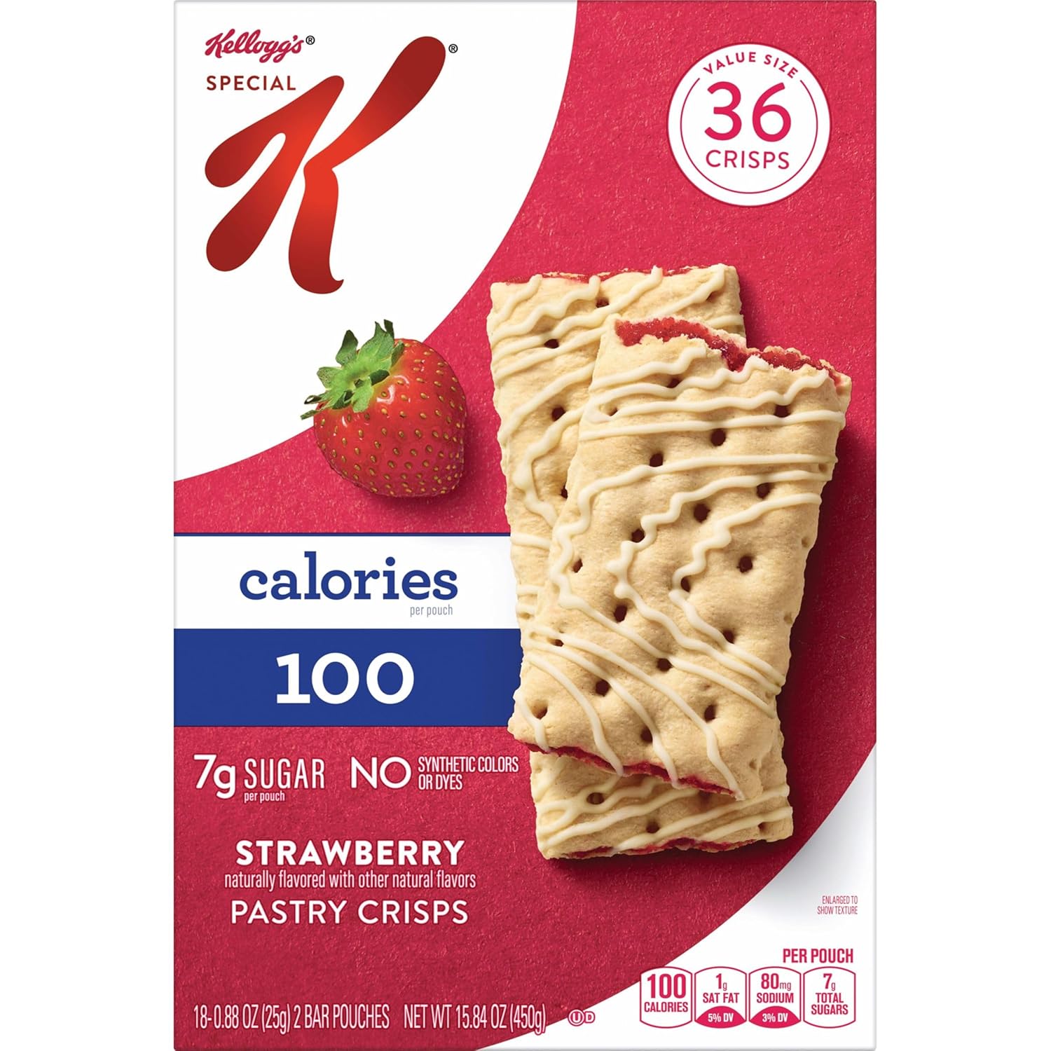 Special K Bar Pastry Crisps, Strawberry – Sealed Pouch Snack for Picnics and Open-Air Outings