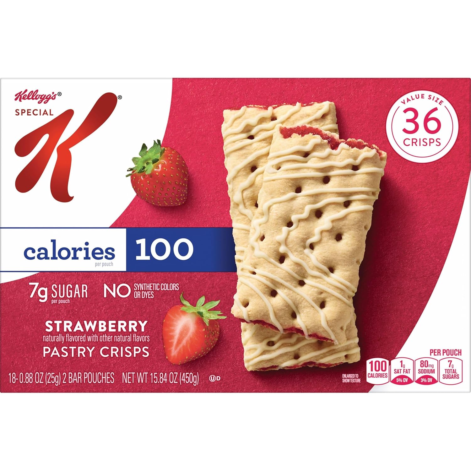 Special K Bar Pastry Crisps, Strawberry – Sealed Pouch Snack for Picnics and Open-Air Outings