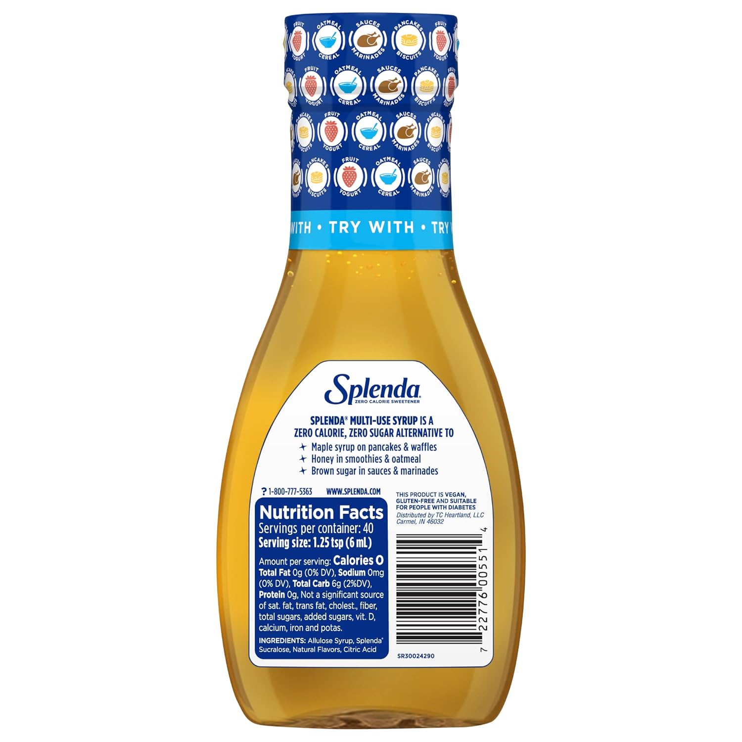 Splenda Allulose Syrup 8oz, Impulse Buy Gift Idea for Coffee Lovers and Home Chefs, Zero Calorie Sweetener Present