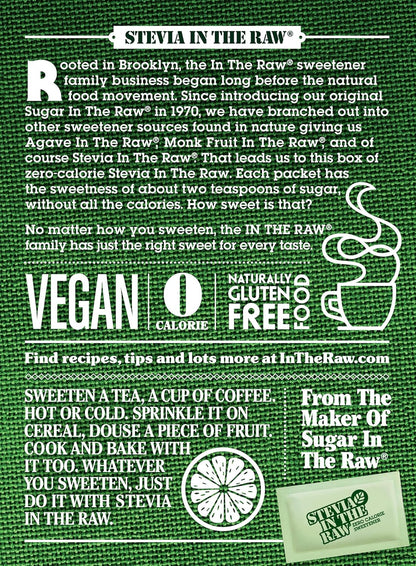 Stevia In The Raw Organic Stevia Sweetener – Pre Portioned Packets for Distraction Free Desk Sweetening
