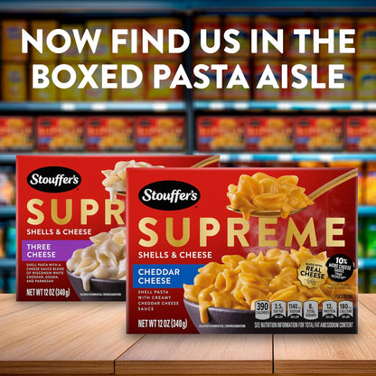 Stouffer's Supreme Shells and Cheese – Trusted Pantry Staple Since 1924, 12 oz Real Cheese Shells and Cheese