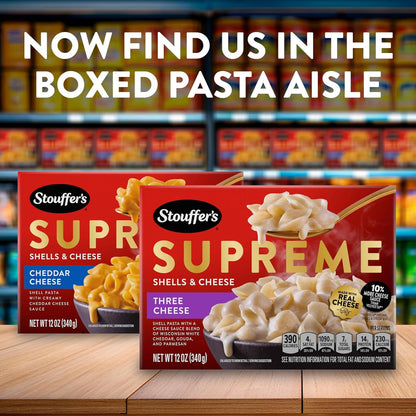 Stouffer's Supreme Shells Three Cheese Stovetop Mac – No-Fuss Real Cheese Pasta for Uncluttered Apartment Kitchens