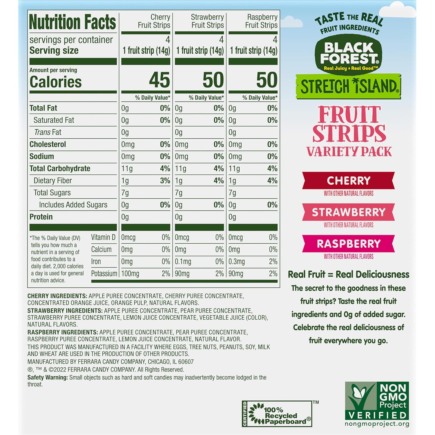 Stretch Island Fruit Strips – Birthday Party Goody Bag Filler for Kids, Fruit Leather Variety 48 Count