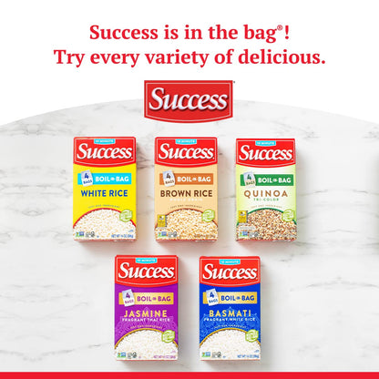 Success Boil-in-Bag Rice, Kosher MSG-Free Microwaveable Grain for Health-Conscious Home Cooks, BPA-Free Bags