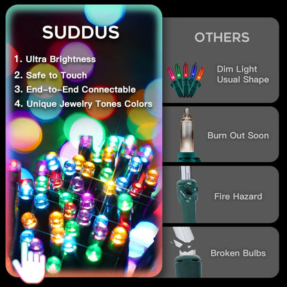 suddus 66ft String Lights – Birthday Gift for Mom and Women Who Love Year-Round Holiday Decorating
