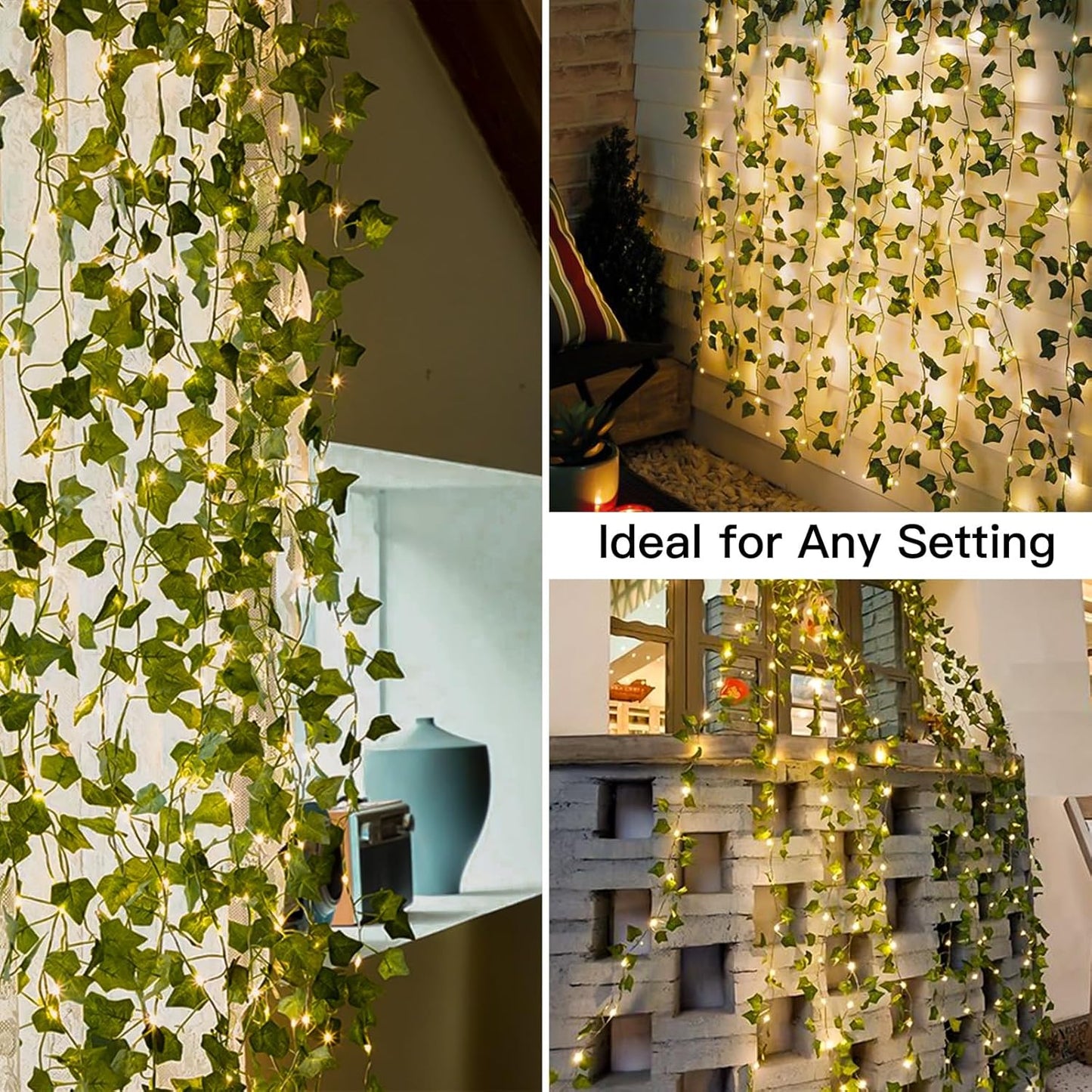 suddus Fairy Lights with Vines – Intentional Living Room Accent, No-Clutter Greenery String Light with Memory Setting