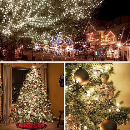 suddus Safe Christmas Tree Lights – Cool-to-Touch 29V Low Voltage UL Certified, 100 LED 33ft Warm White with Auto Timer