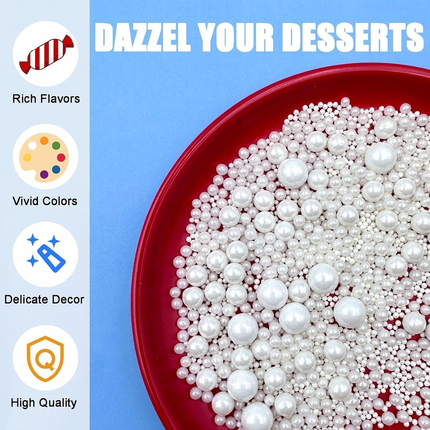 SUGAR BAY Single-Bottle Edible Pearl Sprinkles – Less-is-More Cupcake and Cookie Decorating for Uncluttered Kitchens