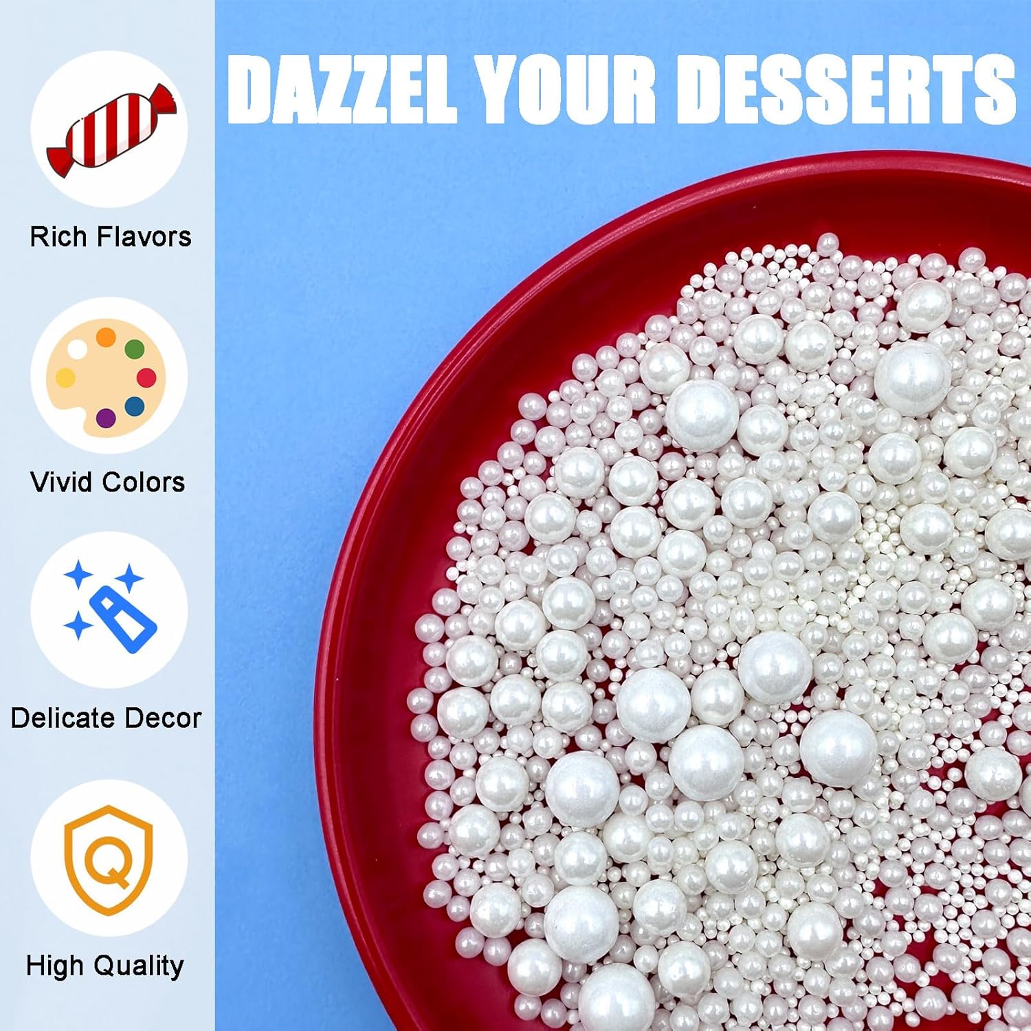 SUGAR BAY Single-Bottle Edible Pearl Sprinkles – Less-is-More Cupcake and Cookie Decorating for Uncluttered Kitchens