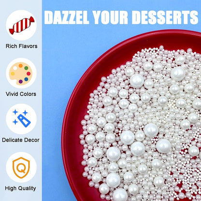 SUGAR BAY Single-Bottle Edible Pearl Sprinkles – Less-is-More Cupcake and Cookie Decorating for Uncluttered Kitchens