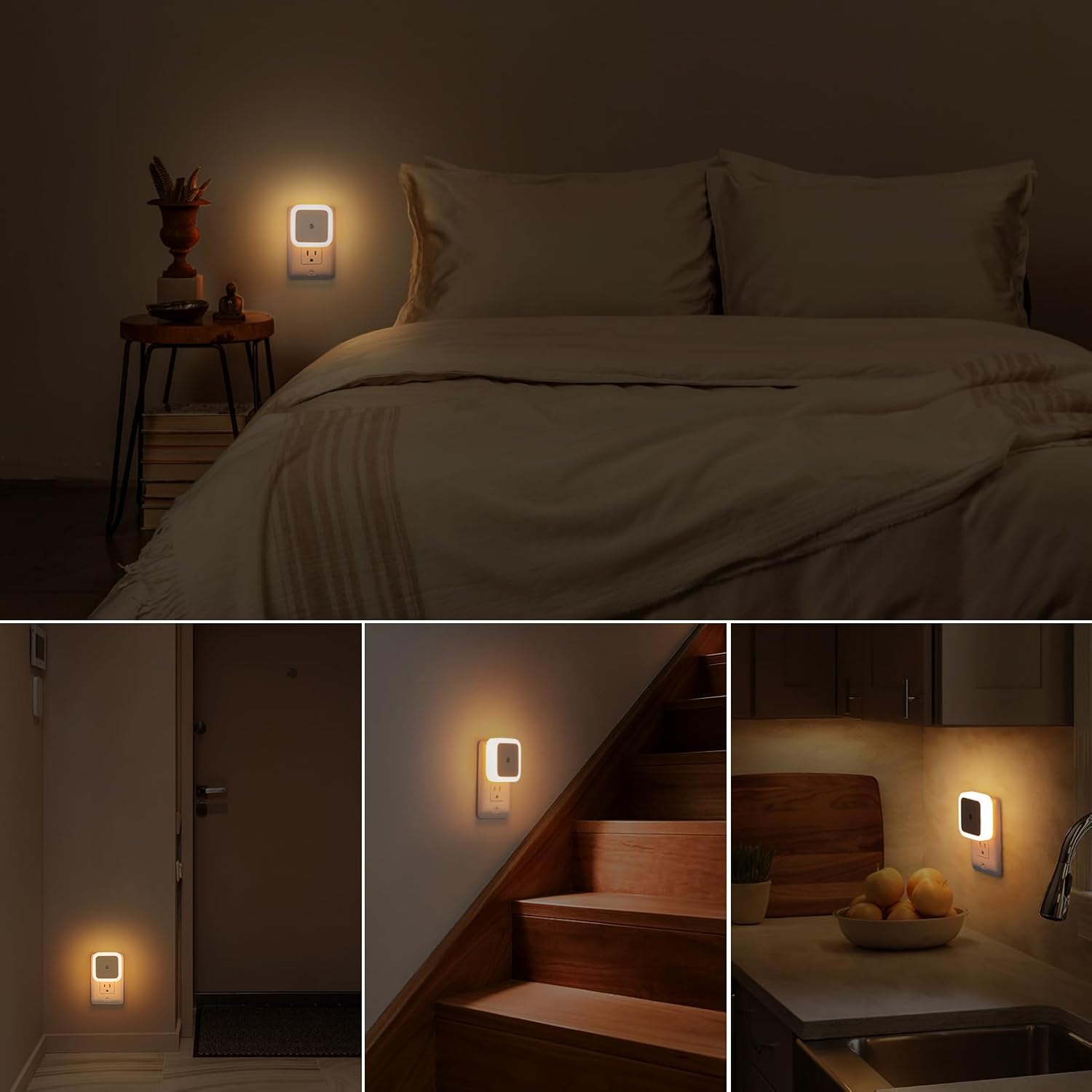 Sujeet Dusk to Dawn Night Light 8-Pack – Decorative Plug-in Lighting for Cozy Home Mood and Seasonal Styling