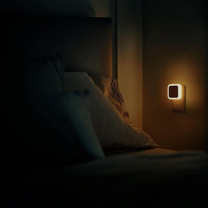 Sujeet Dusk to Dawn Night Light – Square 2.4 Inch Pass Through Outlet Light, 4-Pack Minimalist Home Lighting