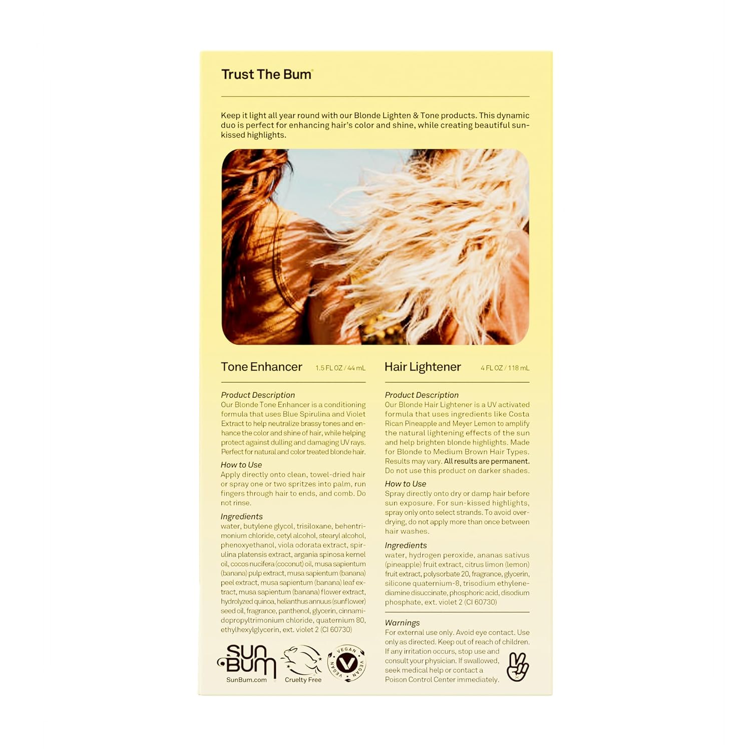 Sun Bum Clean Beauty Blonde System – Paraben-Free, Vegan Hair Wellness Kit for Mindful Grooming
