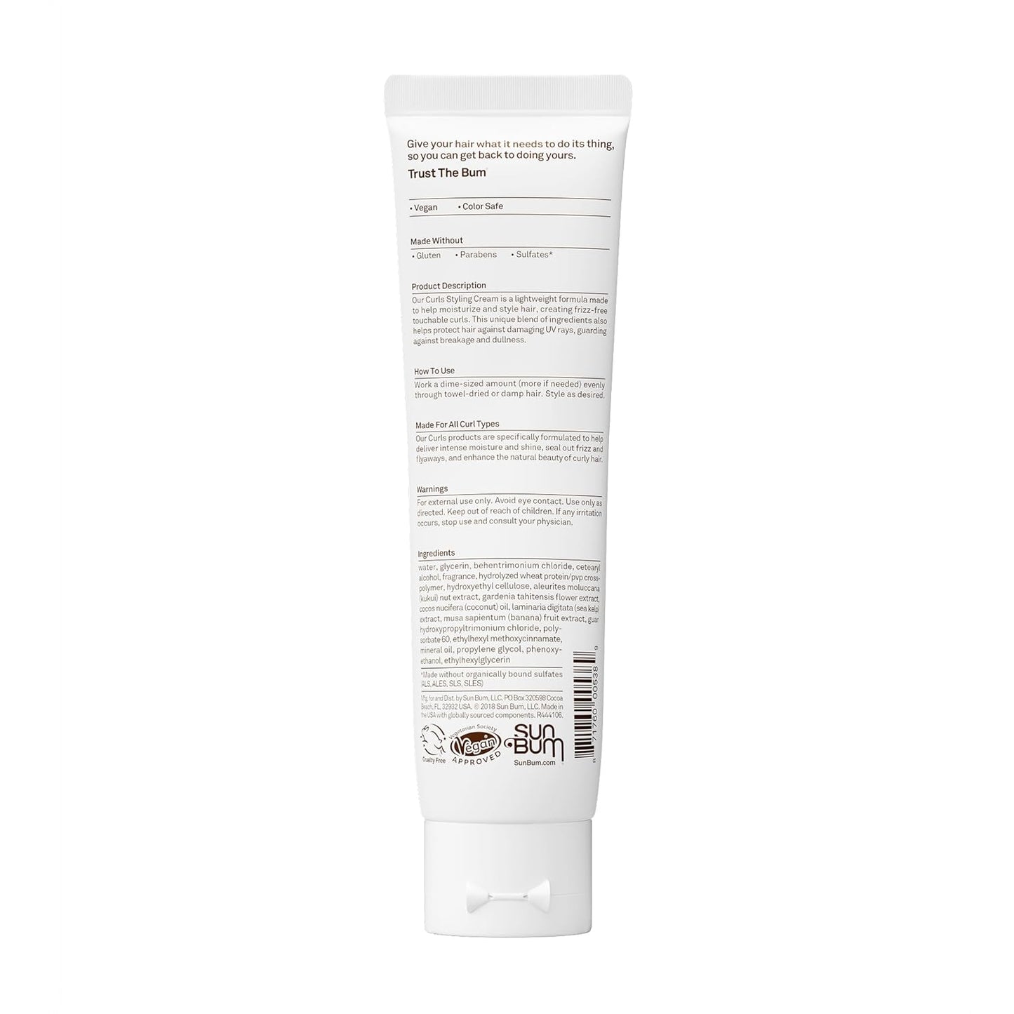 Sun Bum Curls and Waves Styling Cream – Mindful Hair Care for Daily Wellness & Stress-Free Mornings