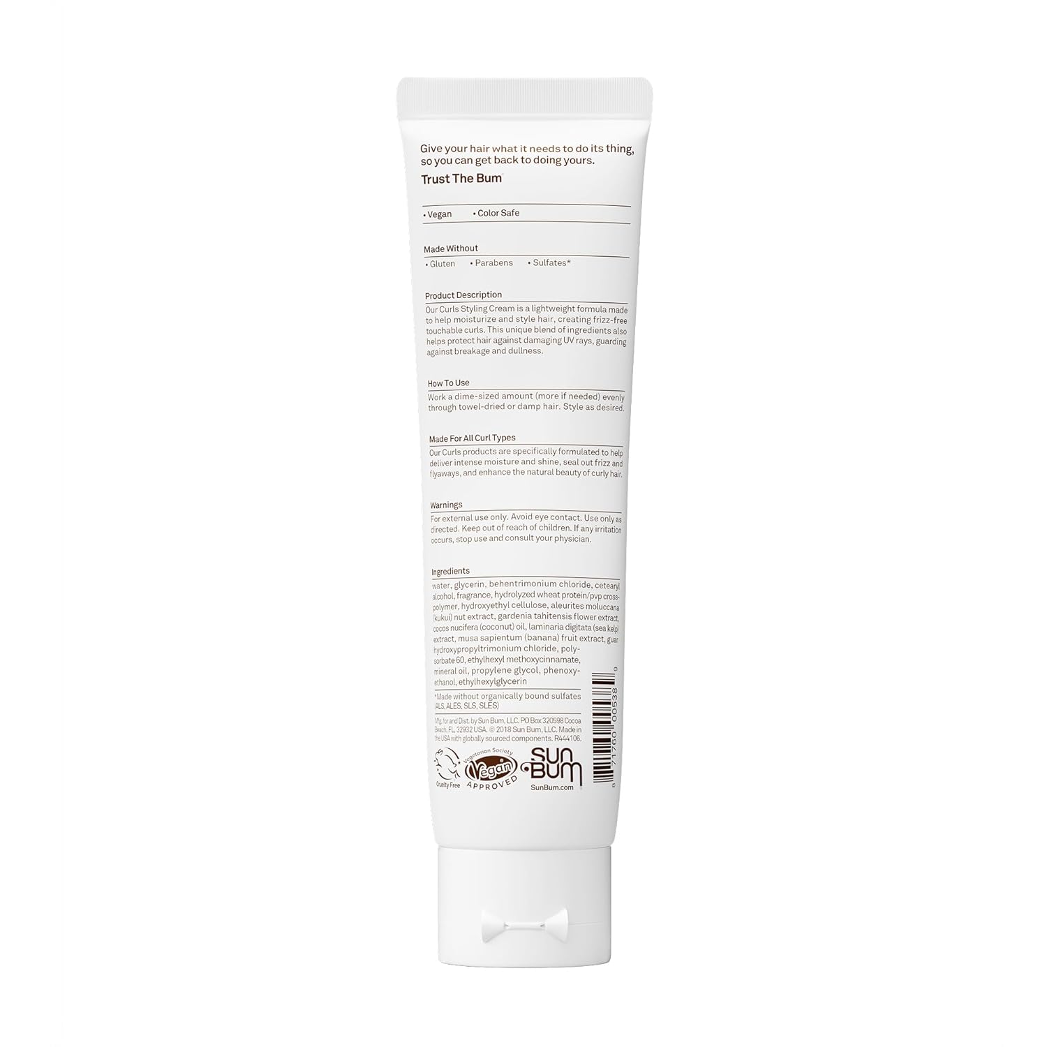 Sun Bum Curls and Waves Styling Cream – Mindful Hair Care for Daily Wellness & Stress-Free Mornings