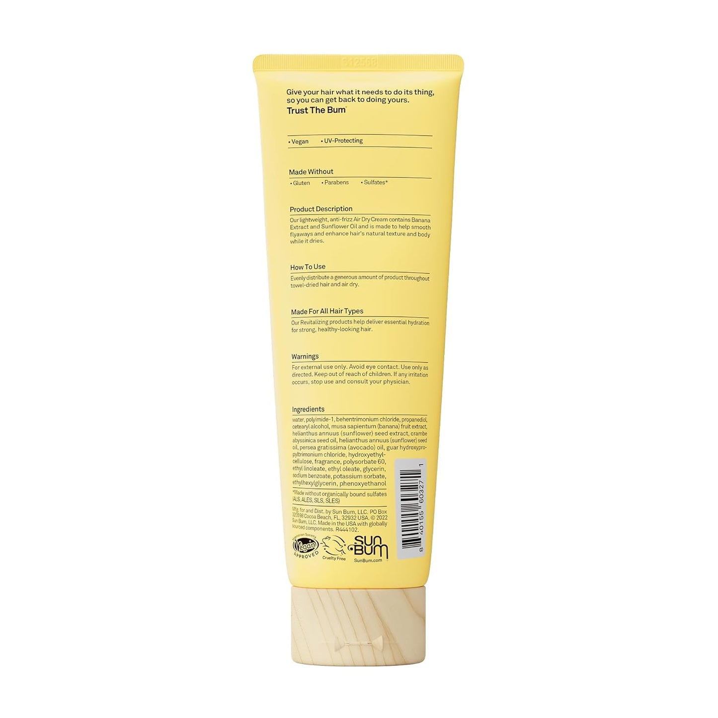 Sun Bum Revitalizing Hair Cream with UV Shield – Essential for Camping, Hiking & Patio Days