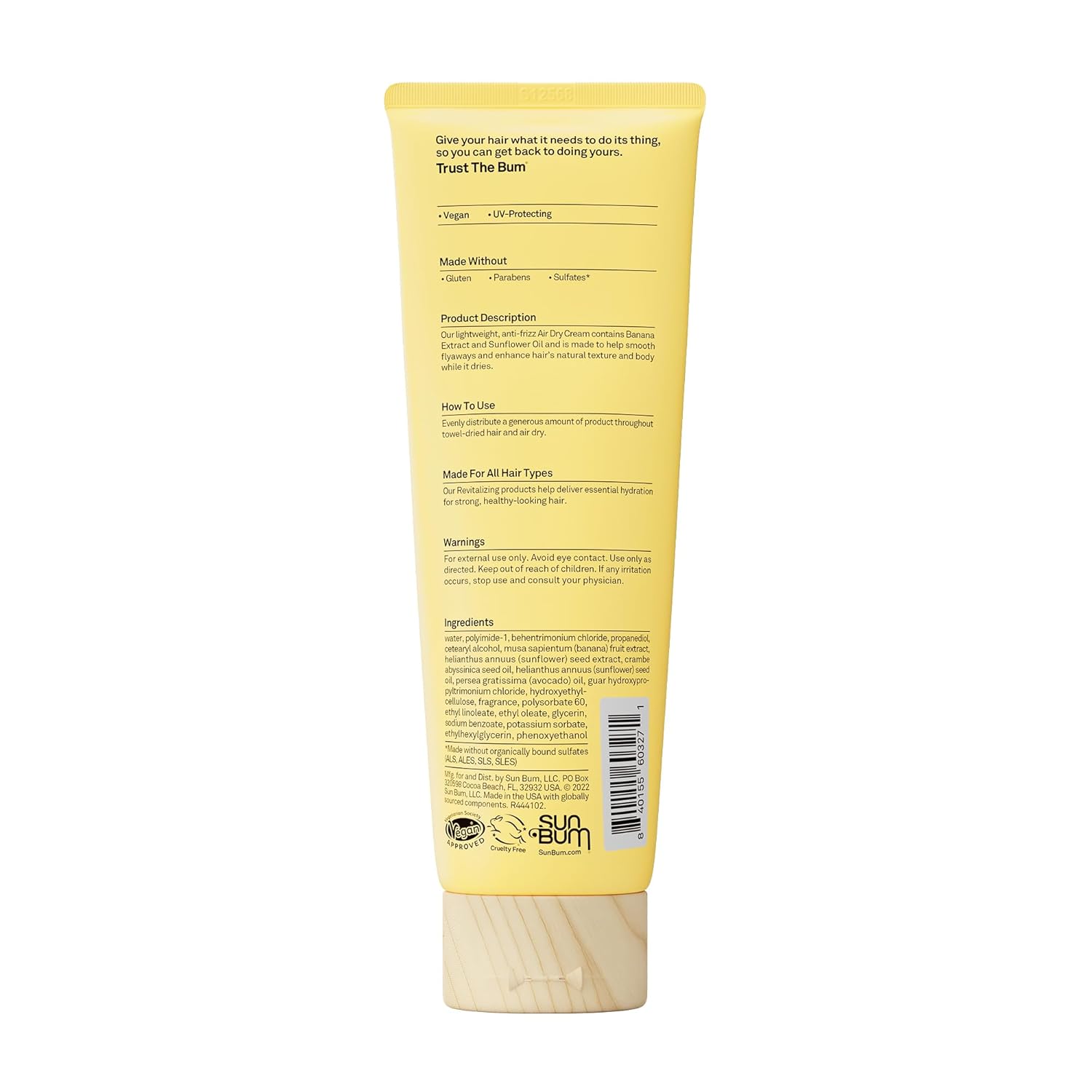 Sun Bum Revitalizing Hair Cream with UV Shield – Essential for Camping, Hiking & Patio Days