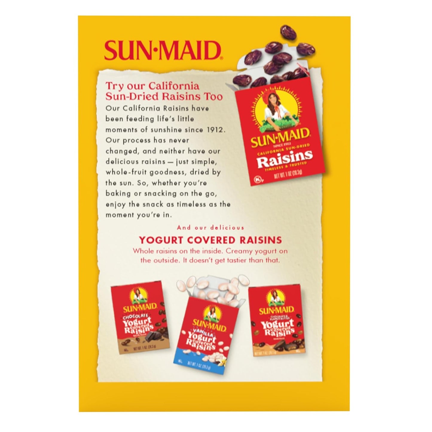 Sun-Maid Golden Raisins 12 oz – Camping Cooler Trail Mix Ingredient for Outdoor Adventures