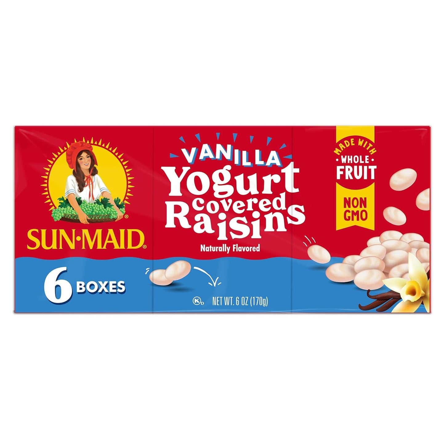 Sun-Maid Yogurt Coated Raisins – Real Fruit Snack for Gym Bag and Yoga Studio, Pre-Portioned 1 oz Packs