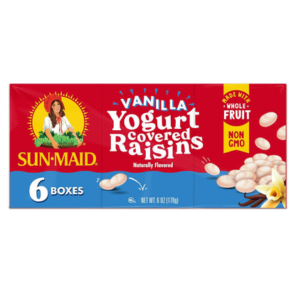 Sun-Maid Yogurt Coated Raisins – Real Fruit Snack for Gym Bag and Yoga Studio, Pre-Portioned 1 oz Packs