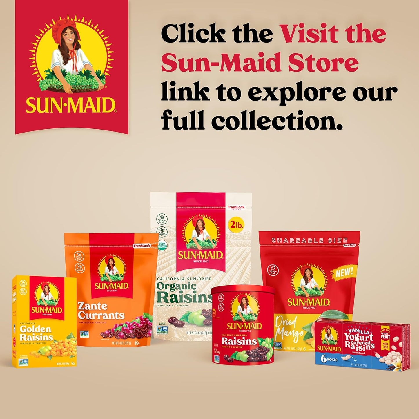 Sun-Maid Yogurt Coated Raisins – Real Fruit Snack for Gym Bag and Yoga Studio, Pre-Portioned 1 oz Packs