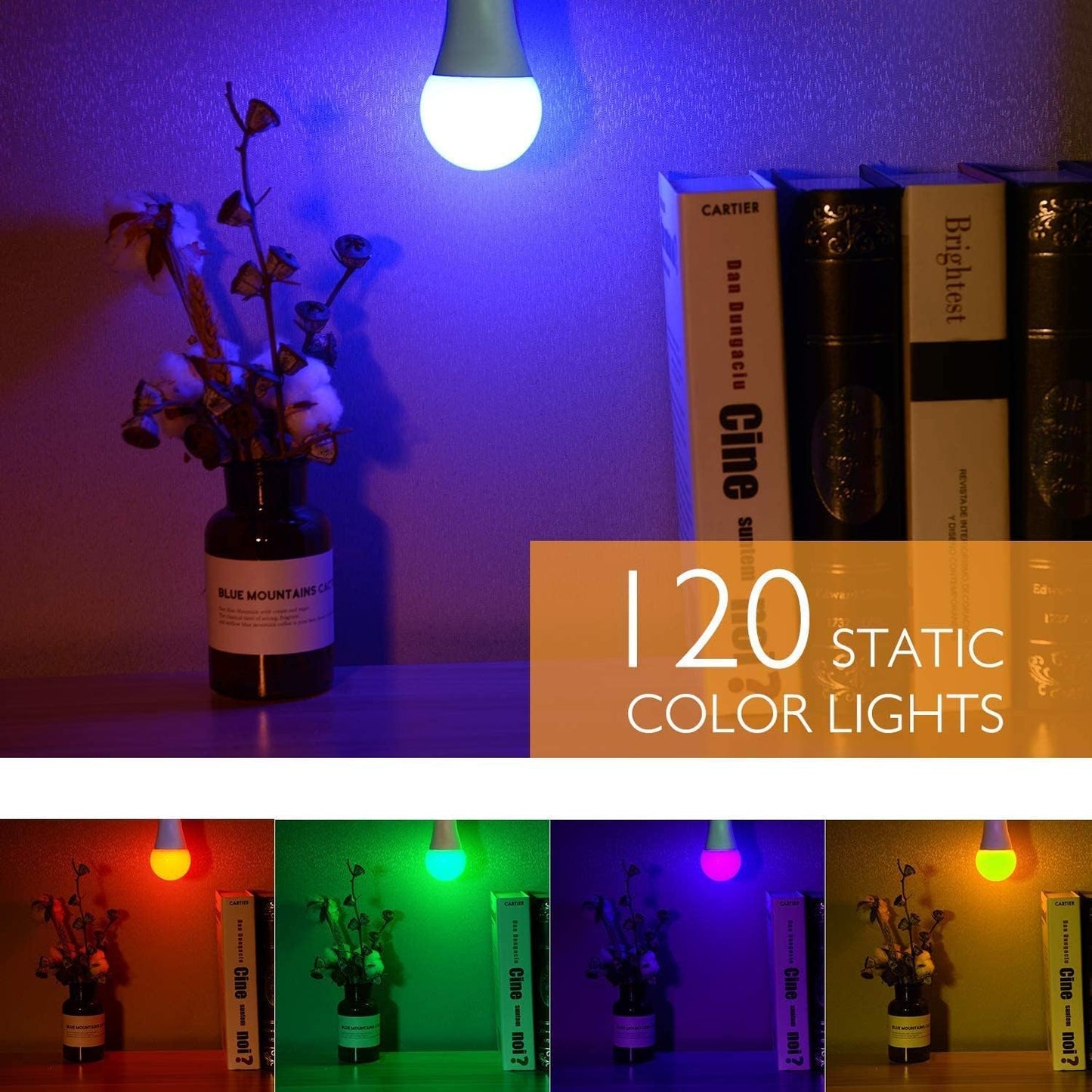 SUNNEST RGBW Mood Light Bulb – Bath Time Relaxation Ambiance, Dimmable E26 10W with Memory and Auto-Off Timer