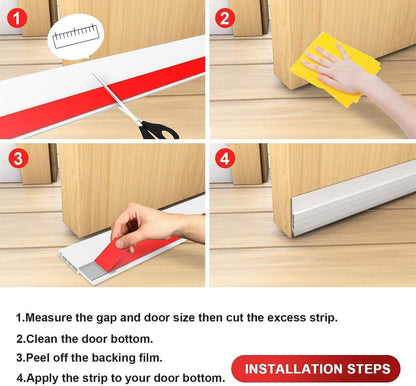 Suptikes Door Bottom Seal for Intentional Living, Seamless Silicone Weather Stripping in Black