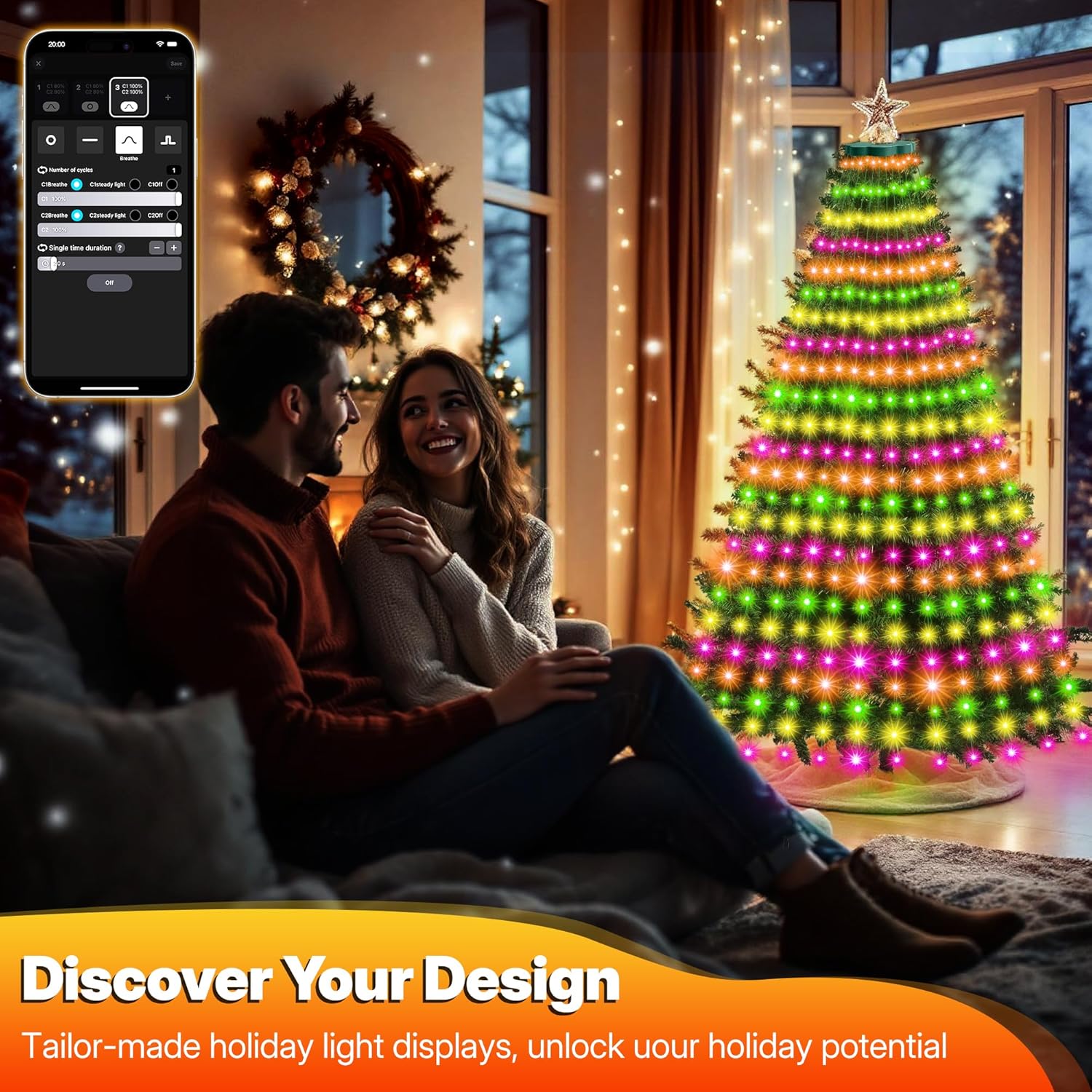 Surplife IP-Rated Outdoor Tree Lights – Rain, Snow, and Heat-Ready Curb Appeal for Yard Displays