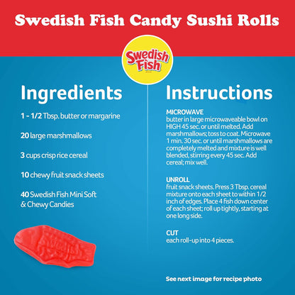Swedish Fish Mini Fish-Shaped Candy – Kid-Friendly Soft Chews for Stocking Stuffers, Christmas Stockings, and Valentine Class Parties, 24 Bags