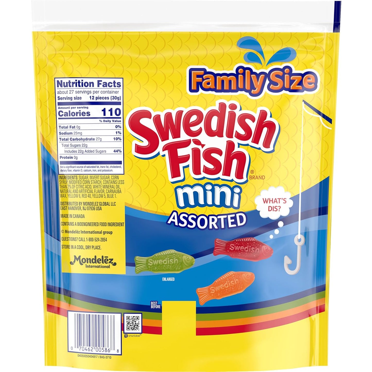 Swedish Fish Mini Fish-Shaped Candy – Kid-Friendly Soft Chews for Stocking Stuffers, Christmas Stockings, and Valentine Class Parties, 24 Bags