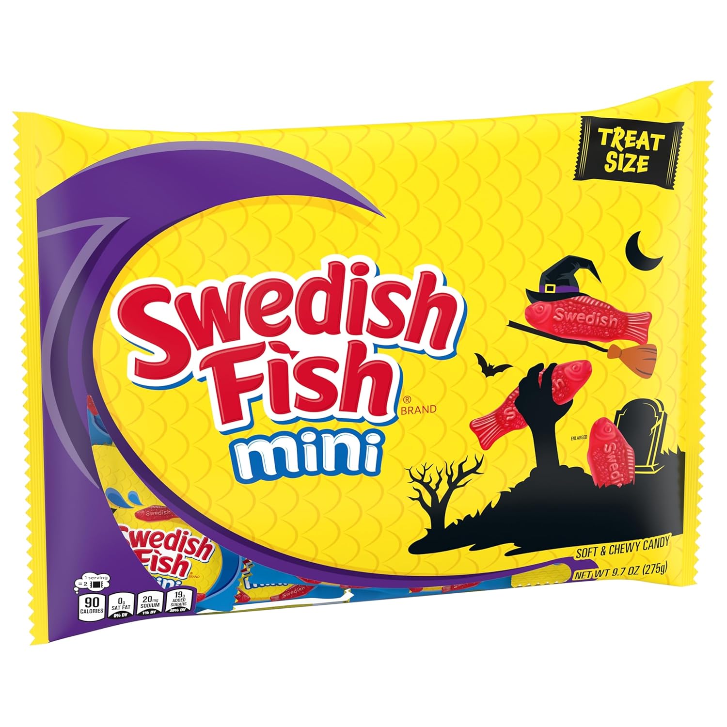 SWEDISH FISH Mini Gummy Candy, 22 Individually Wrapped Hygienic Halloween Treat Bags