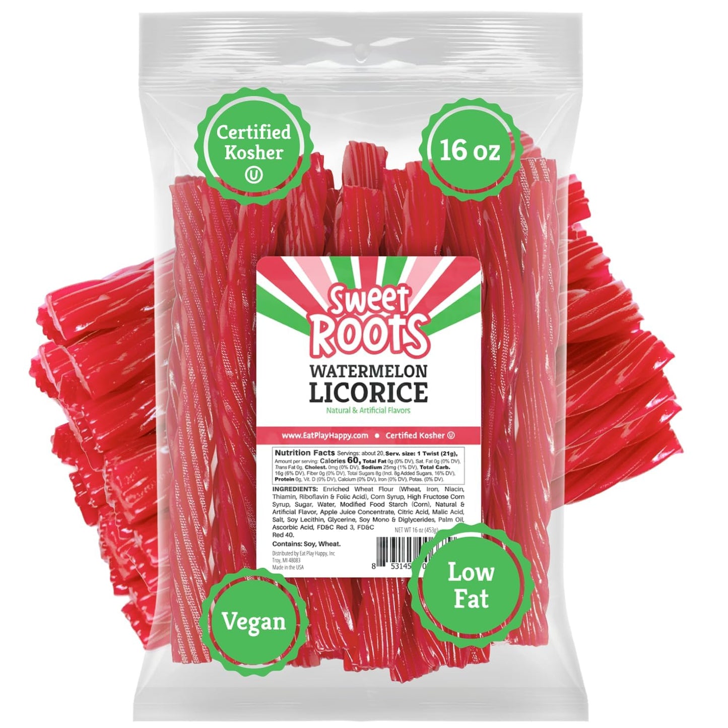 Sweet Roots Blue Raspberry Chewy Licorice Candy – 16 oz Bulk Bag for Hiking Packs, Beach Totes, and Backyard BBQs