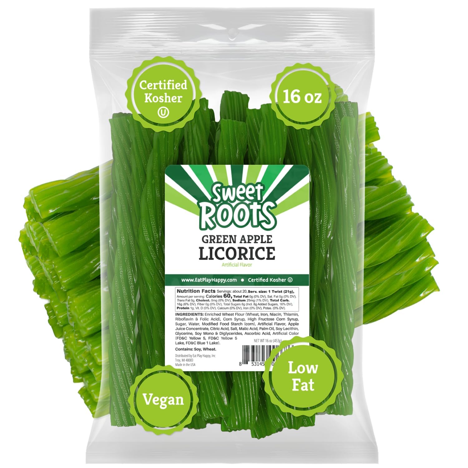Sweet Roots Blue Raspberry Chewy Licorice Candy – 16 oz Bulk Bag for Hiking Packs, Beach Totes, and Backyard BBQs