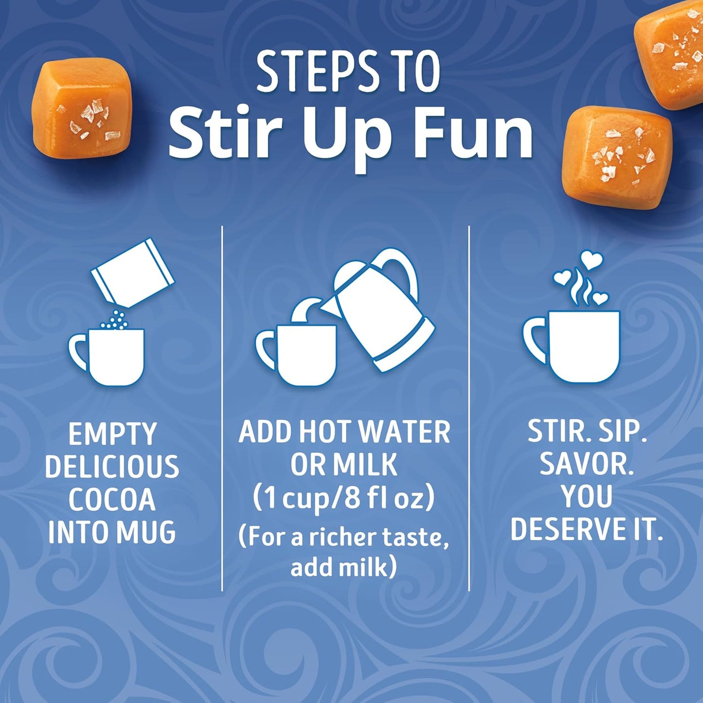 Swiss Miss Salted Caramel Hot Cocoa Mix – Group Gifting Bundle for Office and Classroom, Halloween Seasonal Present, 8 Envelopes