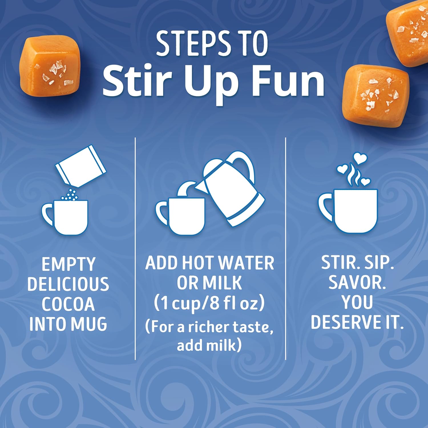 Swiss Miss Salted Caramel Hot Cocoa Mix – Group Gifting Bundle for Office and Classroom, Halloween Seasonal Present, 8 Envelopes