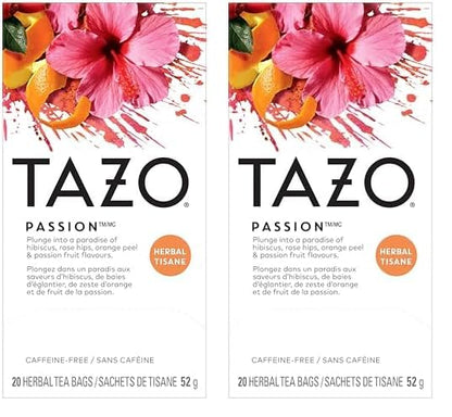 TAZO Passion Herbal Tea – Hotel Conference and Workplace Desk Herbal Alternative to Black Coffee