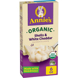 Annie's Homegrown White Cheddar Pasta Shells – Better-for-You Nostalgic Mac and Cheese for Adults Seeking Organic Pantry Swaps, 6 oz