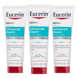 Eucerin Advanced Repair Foot Cream – Portable Foot Repair for Camping and Hiking Trips, Leak-Resistant 3 oz Tube, Pack of 3