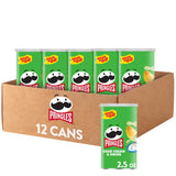 Pringles Sour Cream and Onion Chips, Resealable Portable Cans, Tailgate and Picnic Snack for Outdoor Watch Parties
