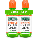 TheraBreath Fresh Breath Mouthwash – Less-Is-More Oral Care With No Artificial Dyes, Mild Mint 16 Fl Oz (2-Pack)